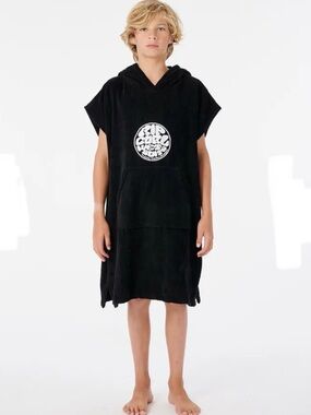 NWT RIP CURL KID’S HOODED TOWEL BLACK Large